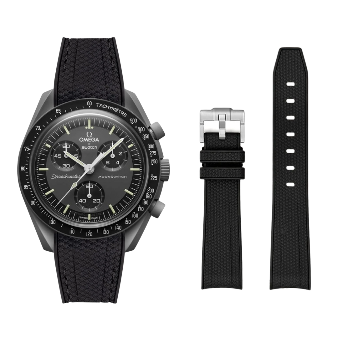 High Quality Rubber Silicone Strap for Moonswatch - With Coloured Stitching