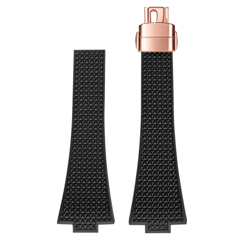 Midnight Black FKM Rubber Strap for Tissot PRX