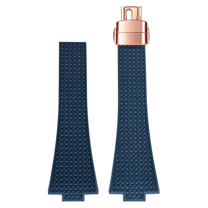 Navy Blue FKM Rubber Strap for Tissot PRX