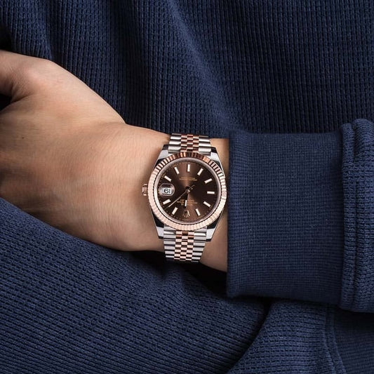 Two Tone Rose Gold Jubilee Stainless Steel Strap