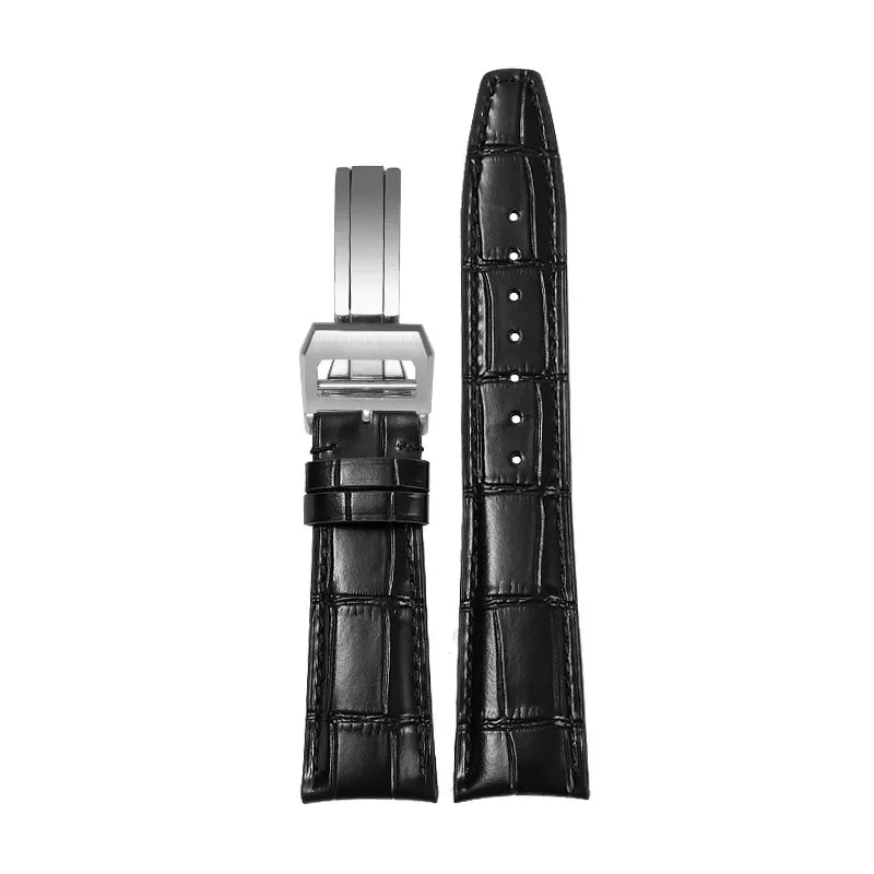 Stealth Black Cowhide Leather Pilot & Portofino Strap