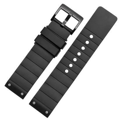 Black Rubber Strap for Cartier Santos – Black Universal Clasp