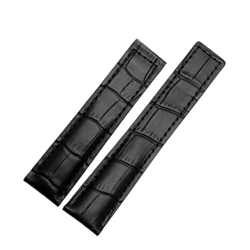 Black Genuine Leather Strap for Tag Heuer – 19mm / 20mm / 22mm