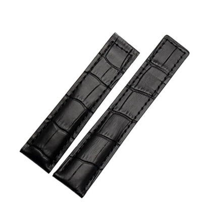 Black Genuine Leather Strap for Tag Heuer – 19mm / 20mm / 22mm