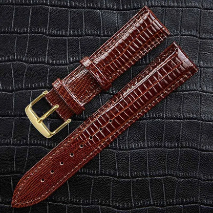Brown Lizard Texture Leather Strap – Universal Clasp