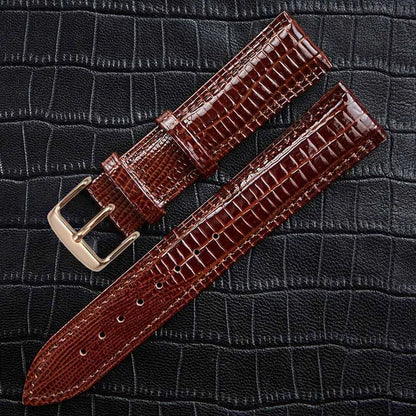 Brown Lizard Texture Leather Strap – Universal Clasp