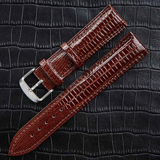 Brown Lizard Texture Leather Strap – Universal Clasp