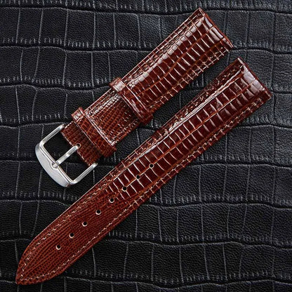 Brown Lizard Texture Leather Strap – Universal Clasp
