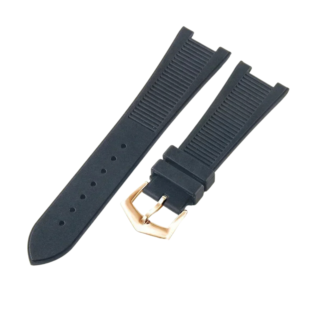Black Fluororubber Strap for Patek Philippe Nautilus Series