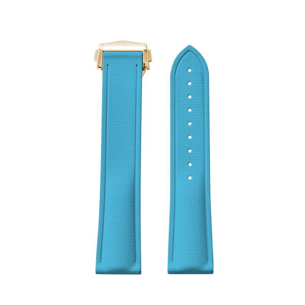 Sky Blue Premium Grade Soft FKM Rubber Watch Strap