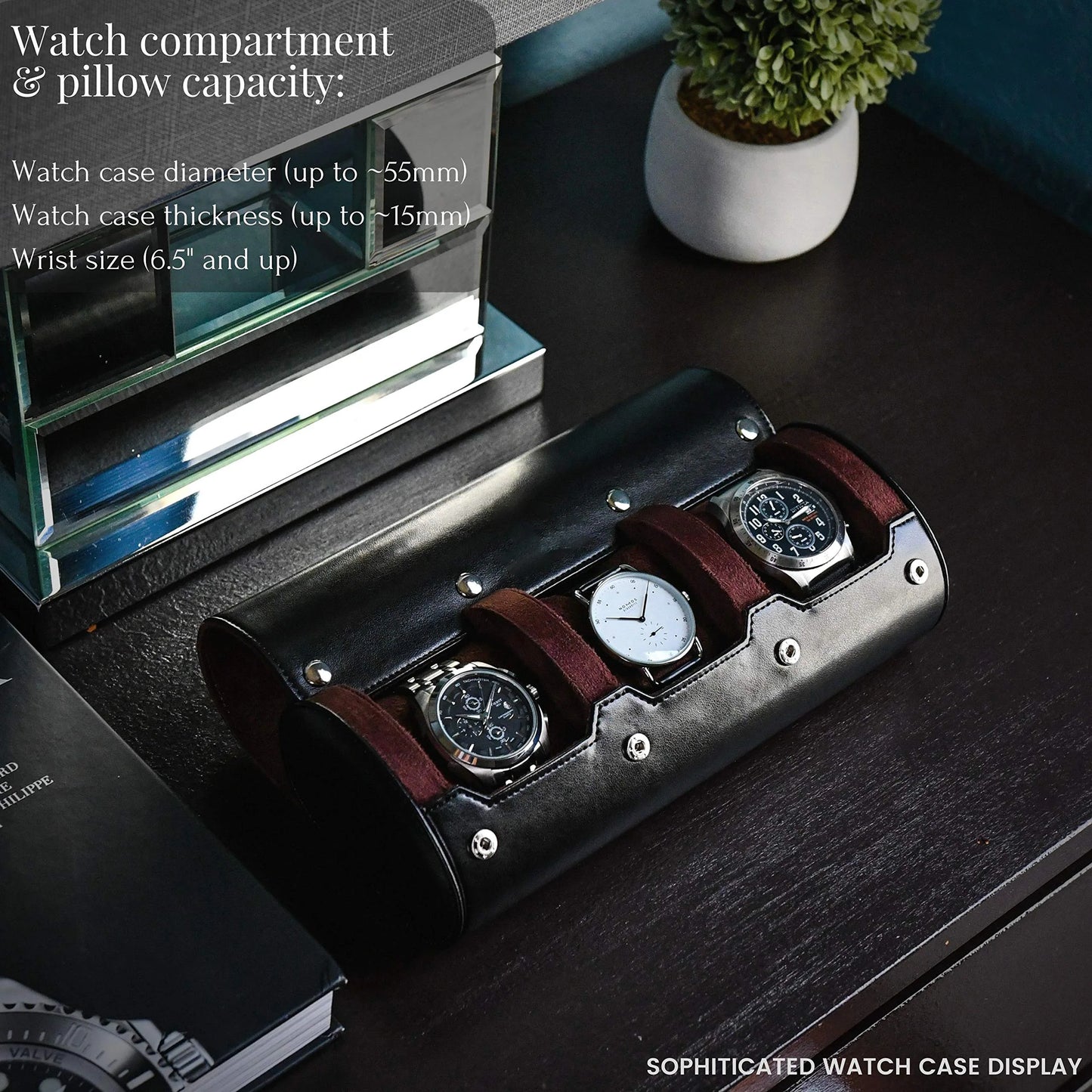 Luxury Leather Watch Travel & Storage Box 3-6 Slot – Brown – High Quality