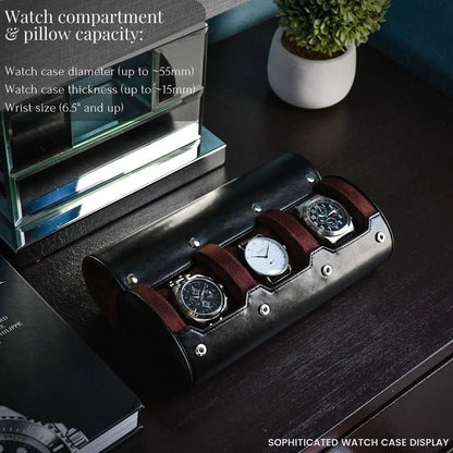 Luxury Leather Watch Travel & Storage Box 3-6 Slot – Brown – High Quality