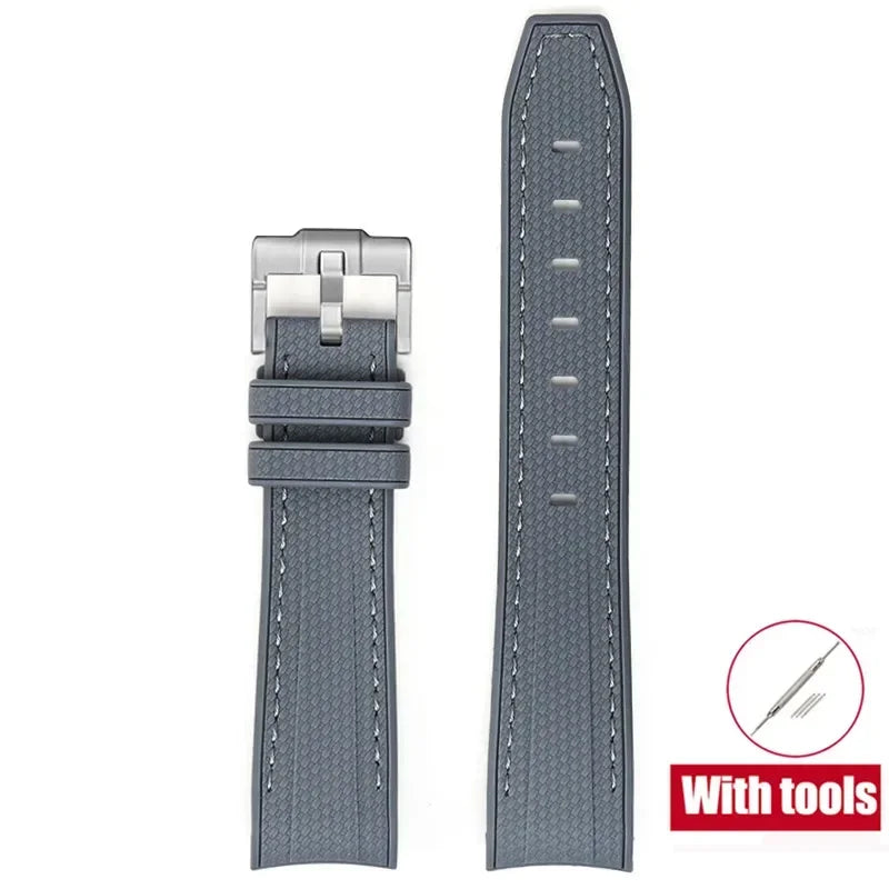High Quality Rubber Silicone Strap for Moonswatch - With Coloured Stitching