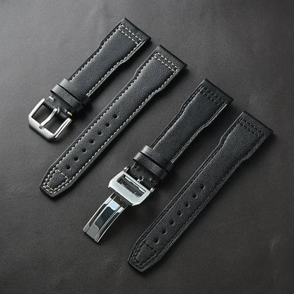 Nero Black Soft Cowhide Leather Pilot Strap