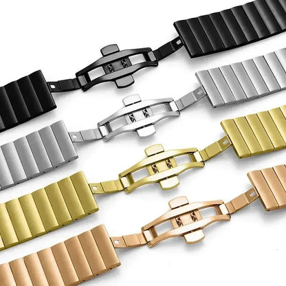 Black Stainless Steel Strap for Moonswatch – Butterfly Clasp