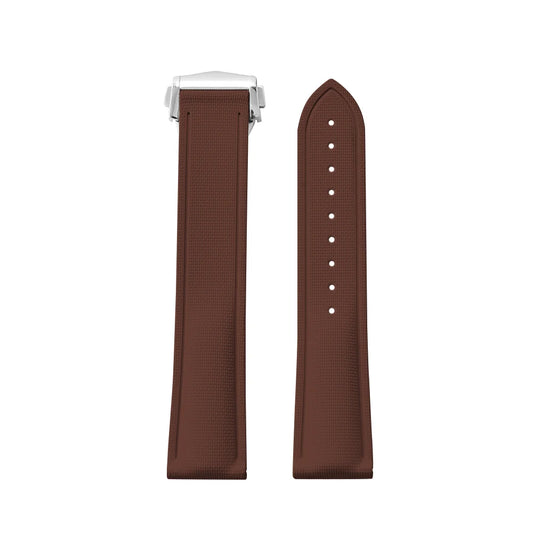 Brown Premium Grade Soft FKM Rubber Watch Strap