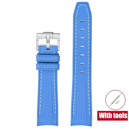 High Quality Rubber Silicone Strap for Moonswatch - With Coloured Stitching