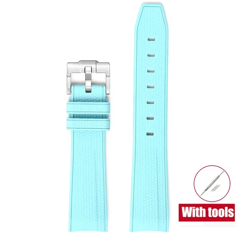 High Quality Rubber Silicone Strap for Moonswatch - With Coloured Stitching