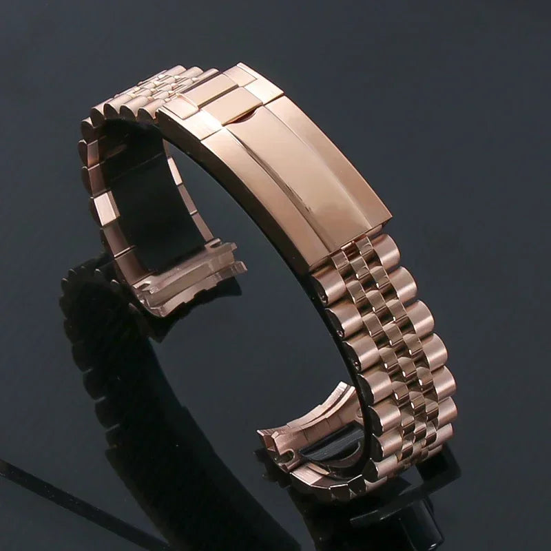 Stainless Steel Rose Gold Jubilee Strap