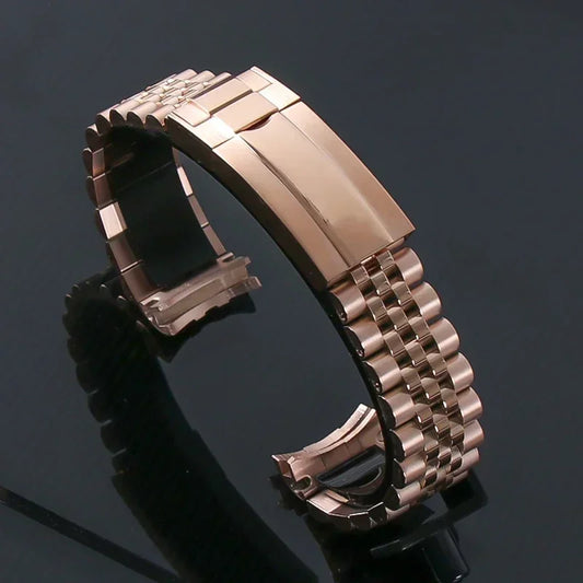 Stainless Steel Rose Gold Jubilee Strap