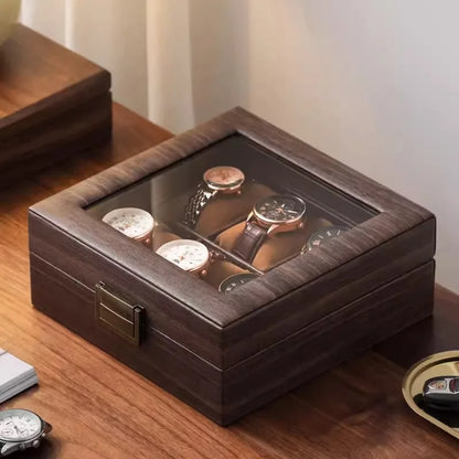 6 Slot Luxury Solid Oak Wooden Watch Box – High Quality Display Case