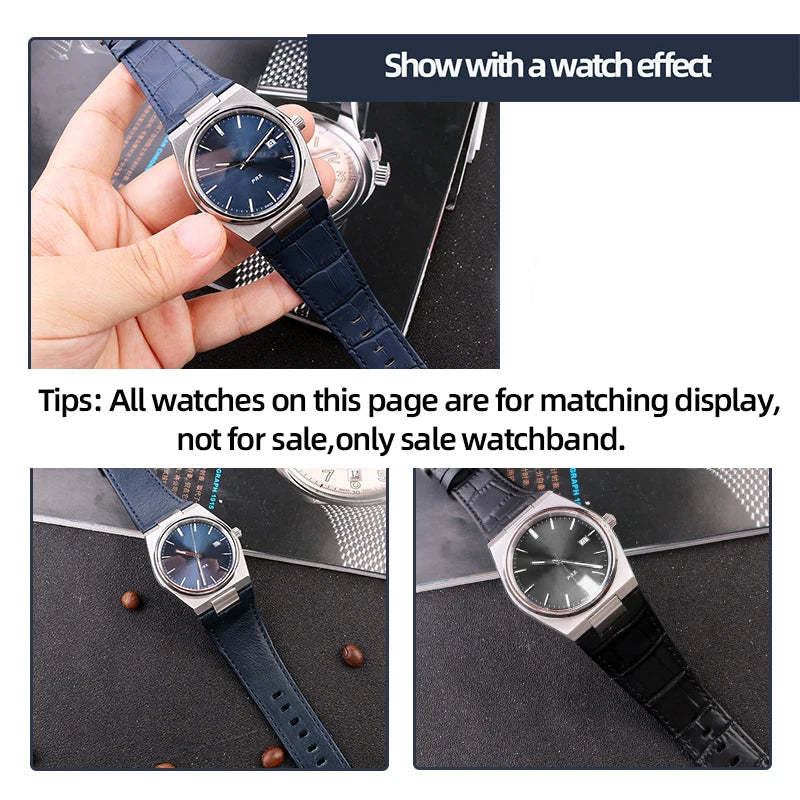 Luxury Genuine Leather Strap for Tissot PRX - With Standard Universal Strap
