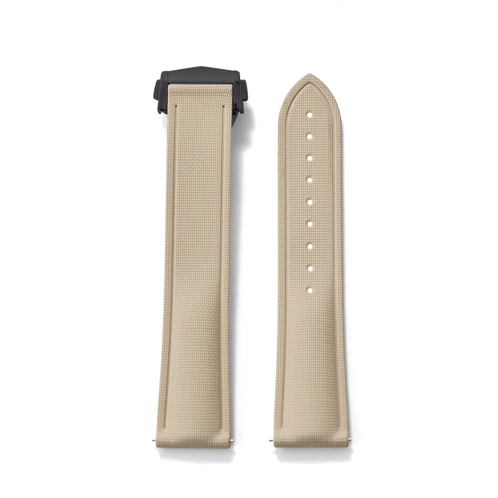 Khaki Premium Grade Soft FKM Rubber Watch Strap