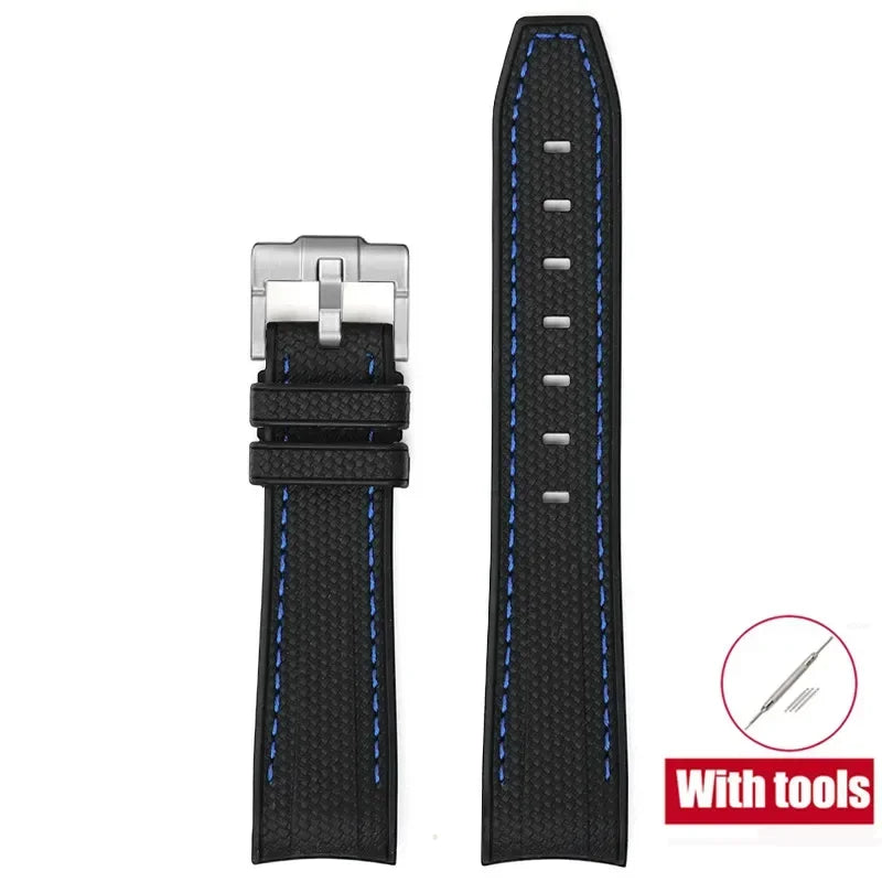 High Quality Rubber Silicone Strap for Moonswatch - With Coloured Stitching