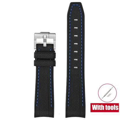 High Quality Rubber Silicone Strap for Moonswatch - With Coloured Stitching
