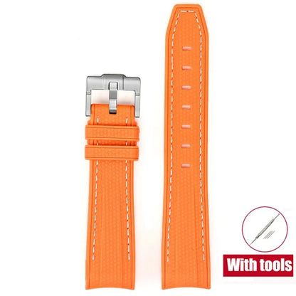 High Quality Rubber Silicone Strap for Moonswatch - With Coloured Stitching