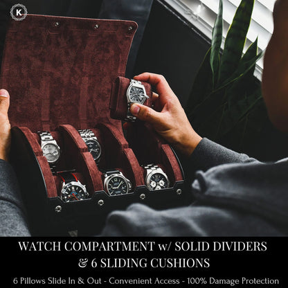 Luxury Leather Watch Travel & Storage Box 3-6 Slot – Brown – High Quality