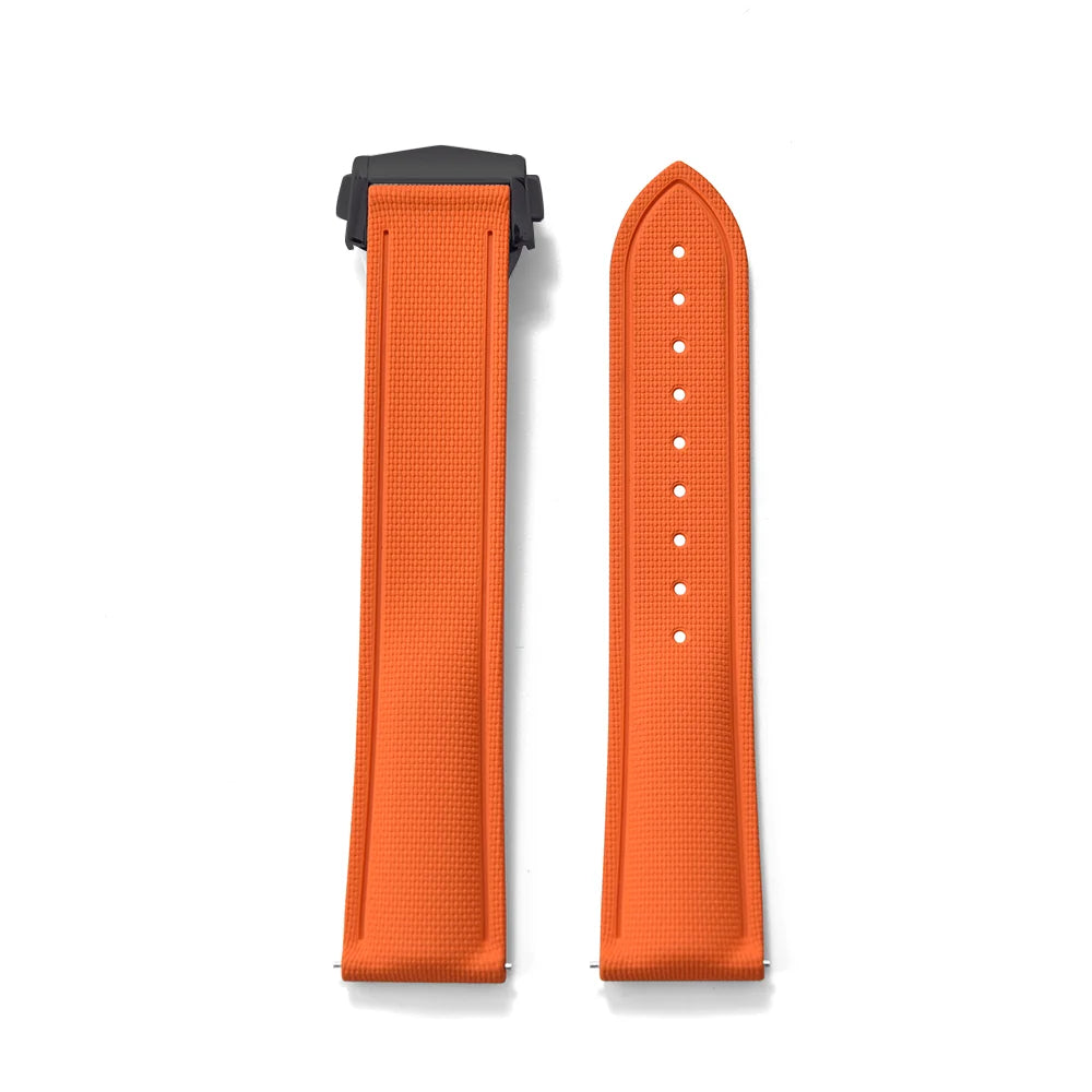 Orange Premium Grade Soft FKM Rubber Watch Strap