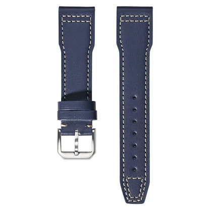 Blue & White Soft Cowhide Leather Pilot Strap