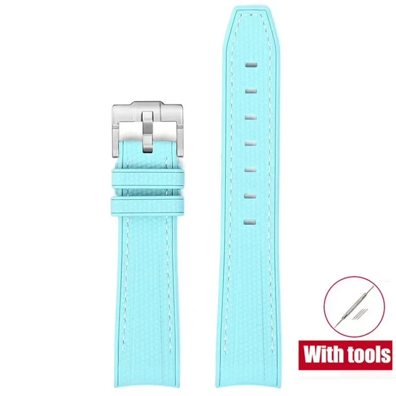 High Quality Rubber Silicone Strap for Moonswatch - With Coloured Stitching