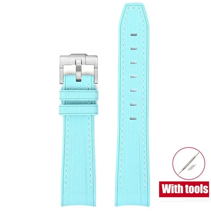 High Quality Rubber Silicone Strap for Moonswatch - With Coloured Stitching