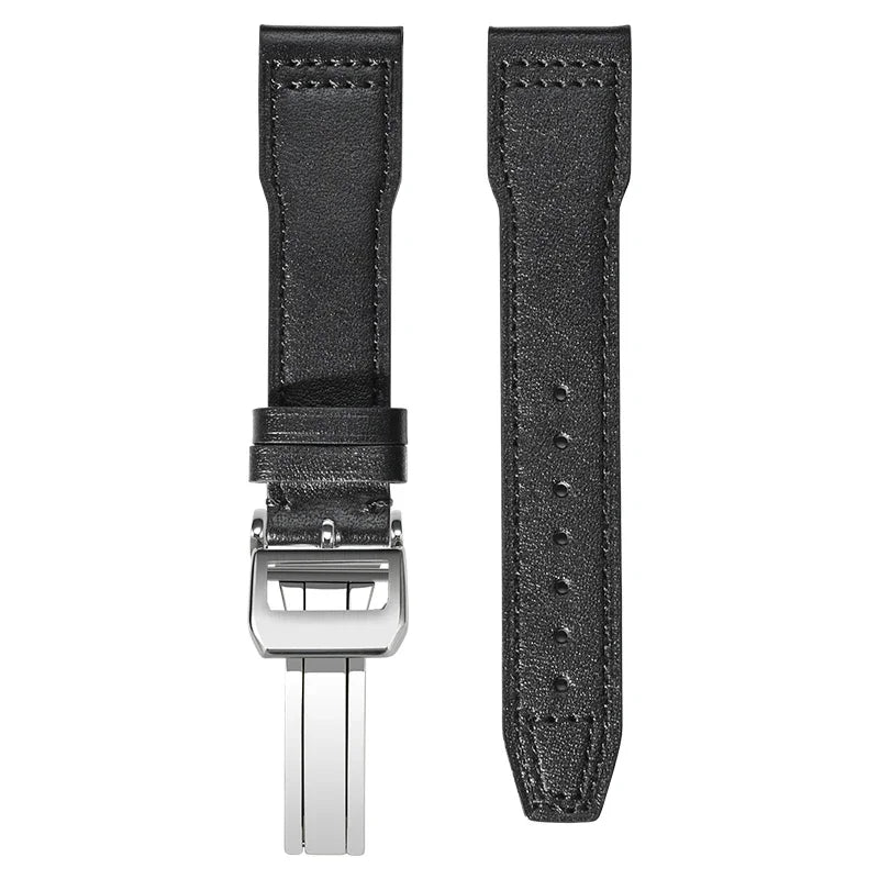 Nero Black Soft Cowhide Leather Pilot Strap