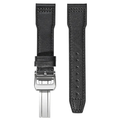Nero Black Soft Cowhide Leather Pilot Strap