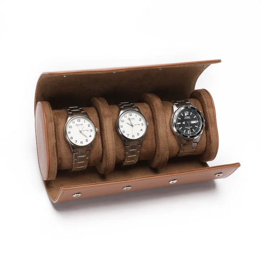 Luxury Leather Watch Travel & Storage Box 1-3 Slot – Brown – High Quality