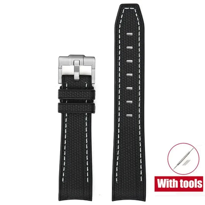 High Quality Rubber Silicone Strap for Moonswatch - With Coloured Stitching