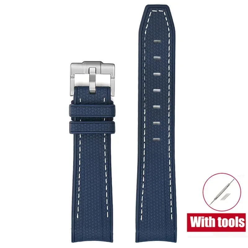High Quality Rubber Silicone Strap for Moonswatch - With Coloured Stitching