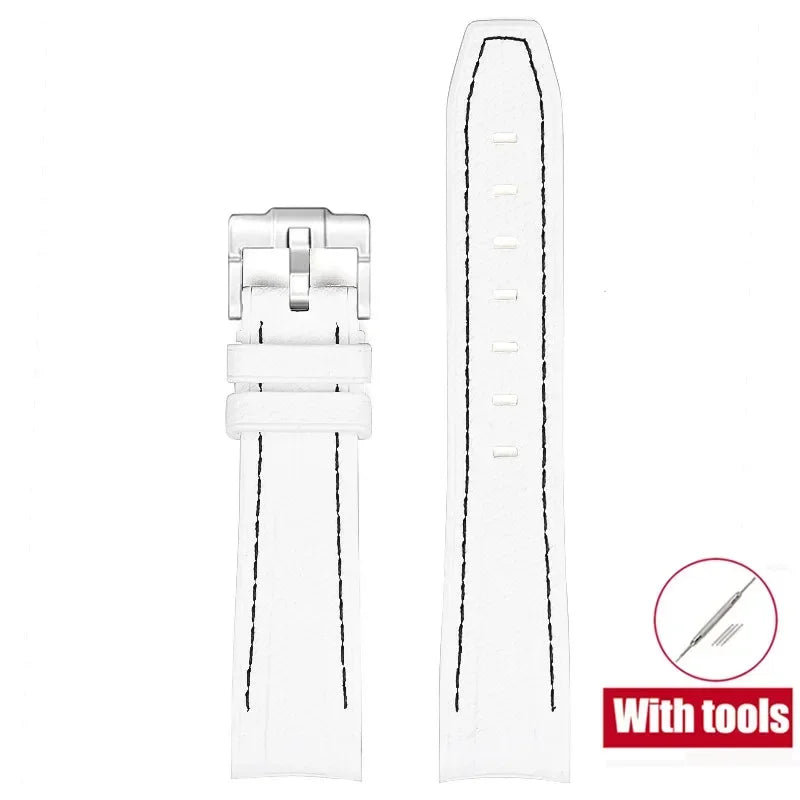 High Quality Rubber Silicone Strap for Moonswatch - With Coloured Stitching