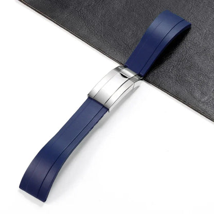 Oysterflex Style Strap for Rolex - High Quality Butterfly Clasp - Navy with Clasp