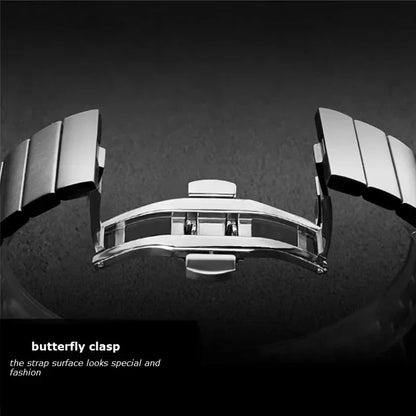 Black Stainless Steel Strap for Moonswatch – Butterfly Clasp