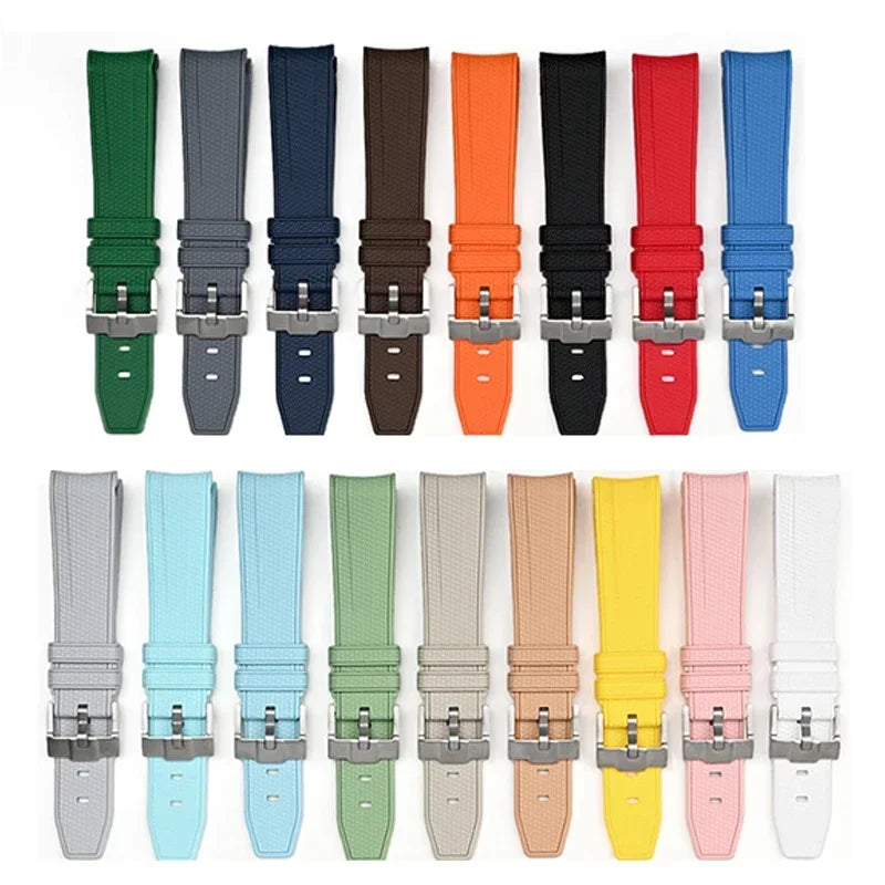 High Quality Rubber Silicone Strap for Moonswatch - With Coloured Stitching