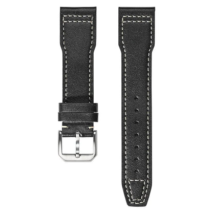 Black & White Soft Cowhide Leather Pilot Strap