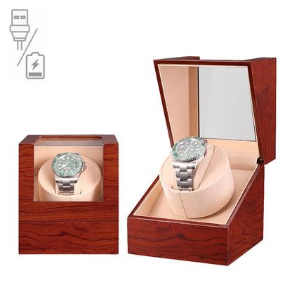 Luxury Solid Wooden Watch Winder & Display Case – High Quality Automatic