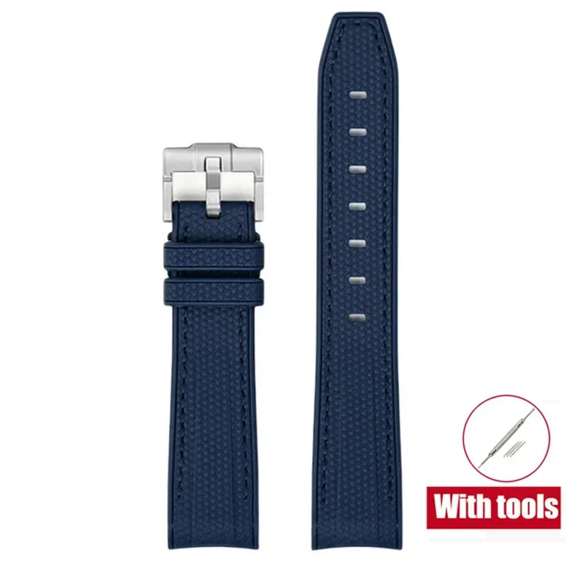 High Quality Rubber Silicone Strap for Moonswatch - With Coloured Stitching