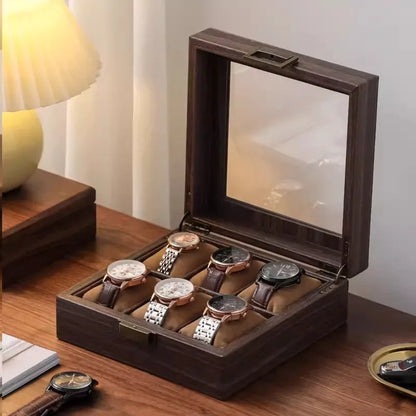 6 Slot Luxury Solid Oak Wooden Watch Box – High Quality Display Case