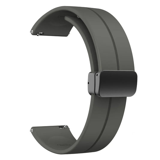 Black Silicone Rubber Strap for Moonswatch - with Magnetic Buckle