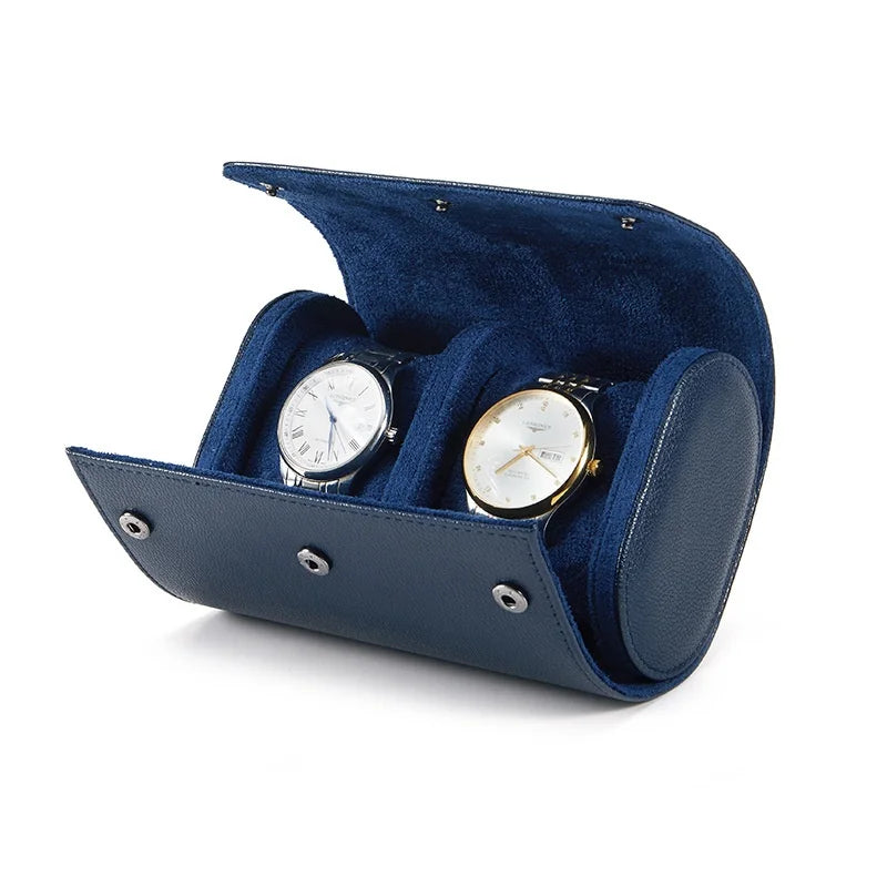 Luxury Leather Watch Travel & Storage Box 1-3 Slot – Navy – High Quality